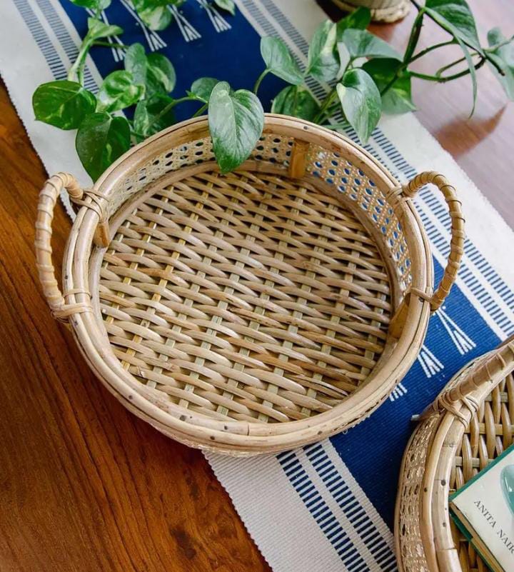Rattan Cane Tray Loop Handle